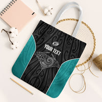 Custom New Zealand Stingray Oztag Tote Bag Tag Rugby Maori Pattern Black Version LT14 White Strap One Size Black - Polynesian Pride
