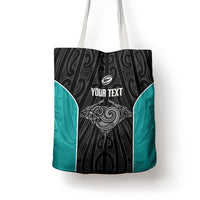 Custom New Zealand Stingray Oztag Tote Bag Tag Rugby Maori Pattern Black Version LT14 - Polynesian Pride