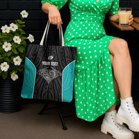 Custom New Zealand Stingray Oztag Tote Bag Tag Rugby Maori Pattern Black Version LT14 - Polynesian Pride