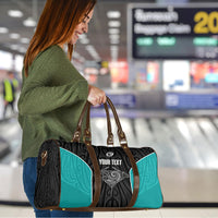 Custom New Zealand Stingray Oztag Travel Bag Tag Rugby Maori Pattern Black Version LT14 - Polynesian Pride