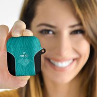 Custom New Zealand Stingray Oztag AirPods Case Tag Rugby Maori Pattern Teal Version LT14 - Polynesian Pride