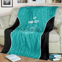Custom New Zealand Stingray Oztag Blanket Tag Rugby Maori Pattern Teal Version LT14 - Polynesian Pride