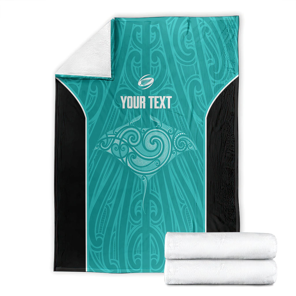 Custom New Zealand Stingray Oztag Blanket Tag Rugby Maori Pattern Teal Version LT14 - Polynesian Pride