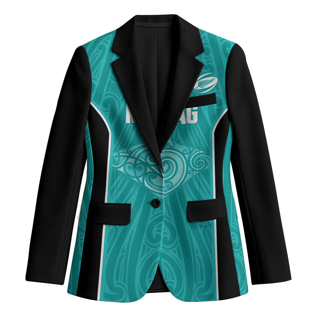 Custom New Zealand Stingray Oztag Blazer Tag Rugby Maori Pattern Teal Version LT14 Unisex Teal - Polynesian Pride
