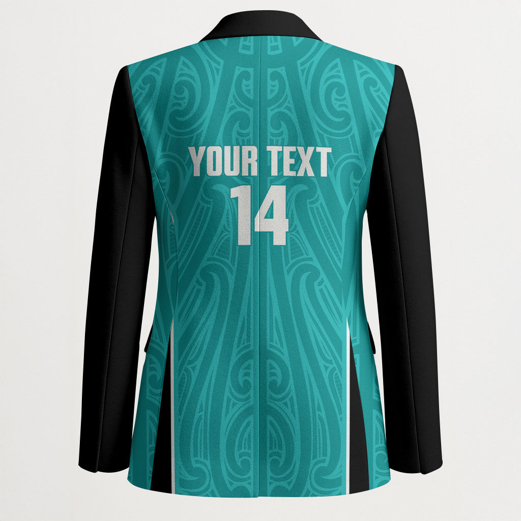 Custom New Zealand Stingray Oztag Blazer Tag Rugby Maori Pattern Teal Version LT14 - Polynesian Pride