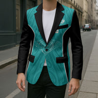 Custom New Zealand Stingray Oztag Blazer Tag Rugby Maori Pattern Teal Version LT14 - Polynesian Pride
