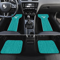 Custom New Zealand Stingray Oztag Car Mats Tag Rugby Maori Pattern Teal Version LT14 Set 4pcs Teal - Polynesian Pride