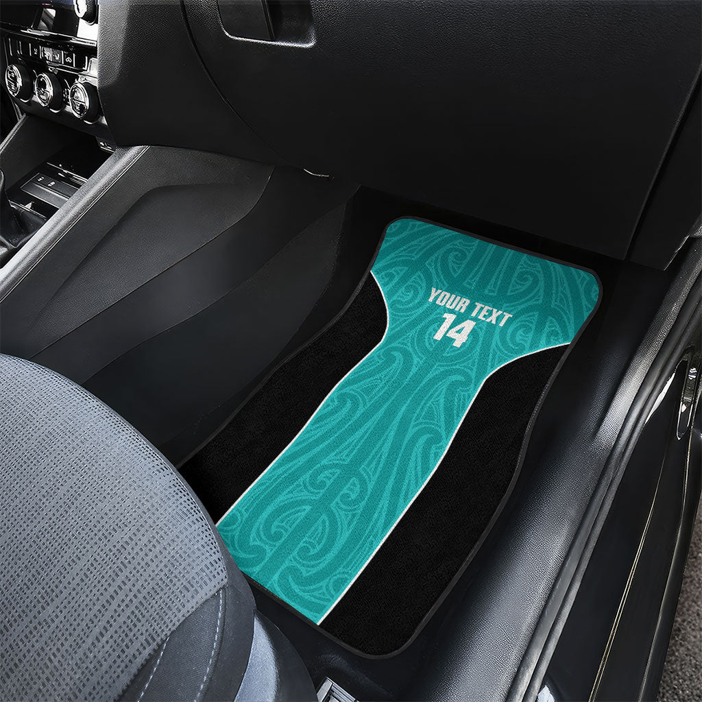 Custom New Zealand Stingray Oztag Car Mats Tag Rugby Maori Pattern Teal Version LT14 - Polynesian Pride