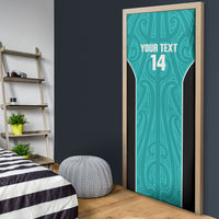 Custom New Zealand Stingray Oztag Door Cover Tag Rugby Maori Pattern Teal Version LT14 - Polynesian Pride