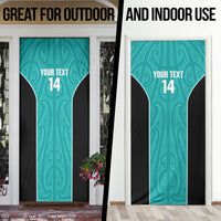 Custom New Zealand Stingray Oztag Door Cover Tag Rugby Maori Pattern Teal Version LT14 - Polynesian Pride