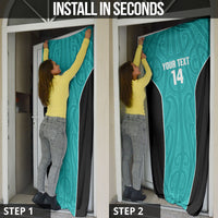 Custom New Zealand Stingray Oztag Door Cover Tag Rugby Maori Pattern Teal Version LT14 - Polynesian Pride
