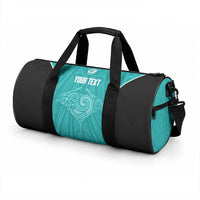 Custom New Zealand Stingray Oztag Duffle Bag Tag Rugby Maori Pattern Teal Version LT14 - Polynesian Pride