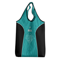 Custom New Zealand Stingray Oztag Grocery Bag Tag Rugby Maori Pattern Teal Version LT14 - Polynesian Pride