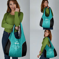 Custom New Zealand Stingray Oztag Grocery Bag Tag Rugby Maori Pattern Teal Version LT14 - Polynesian Pride