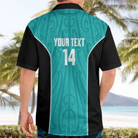 Custom New Zealand Stingray Oztag Hawaiian Shirt Tag Rugby Maori Pattern Teal Version LT14 - Polynesian Pride