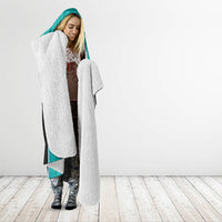 Custom New Zealand Stingray Oztag Hooded Blanket Tag Rugby Maori Pattern Teal Version LT14 - Polynesian Pride