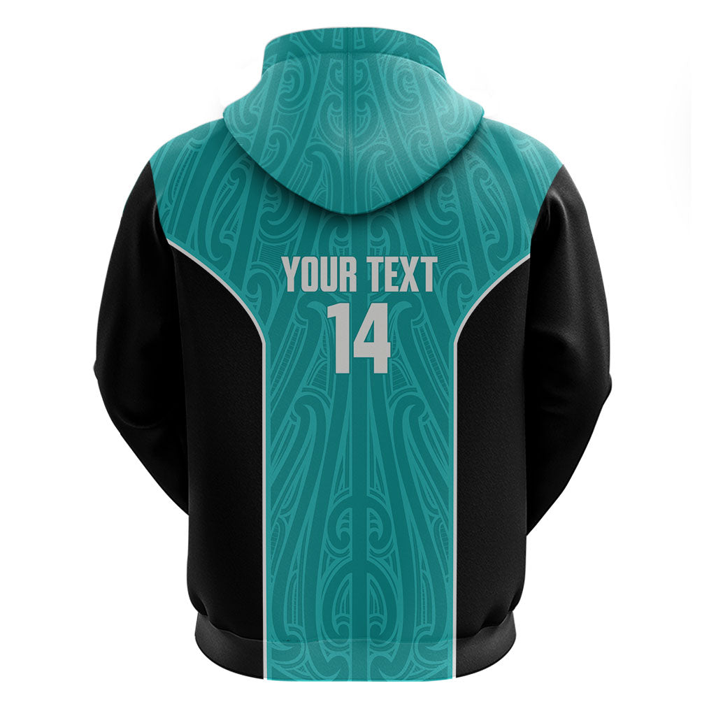 Custom New Zealand Stingray Oztag Hoodie Tag Rugby Maori Pattern Teal Version LT14 - Polynesian Pride