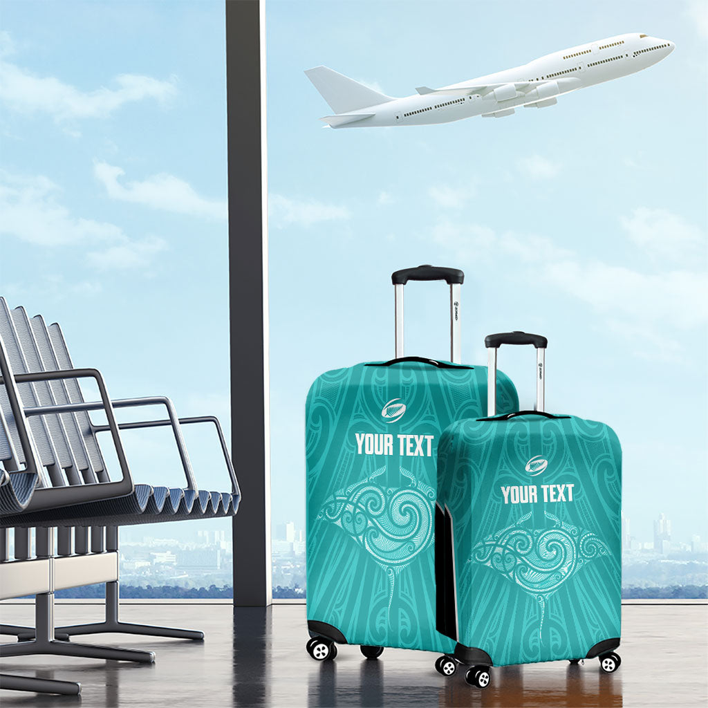 Custom New Zealand Stingray Oztag Luggage Cover Tag Rugby Maori Pattern Teal Version LT14 - Polynesian Pride