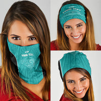 Custom New Zealand Stingray Oztag Neck Gaiter Tag Rugby Maori Pattern Teal Version LT14 - Polynesian Pride