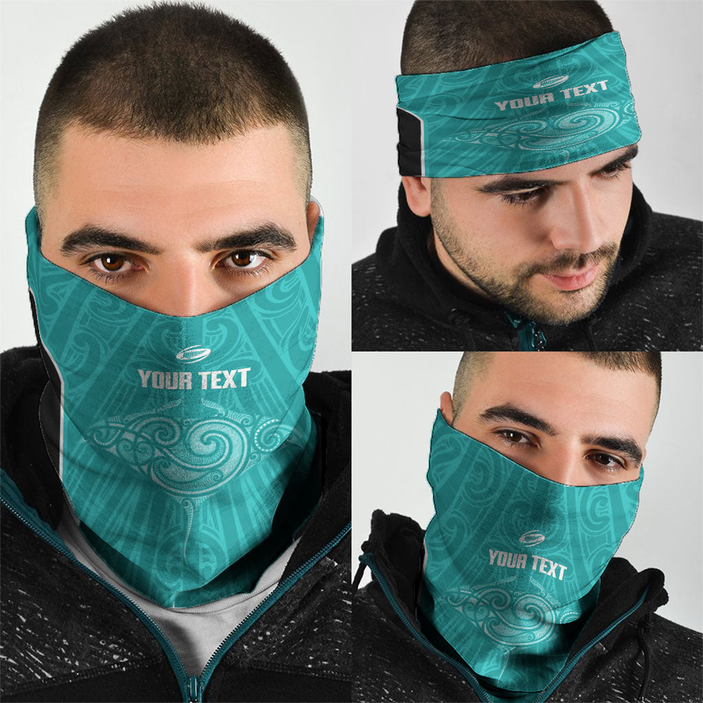 Custom New Zealand Stingray Oztag Neck Gaiter Tag Rugby Maori Pattern Teal Version LT14 - Polynesian Pride
