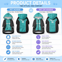 Custom New Zealand Stingray Oztag Pet Hoodie Tag Rugby Maori Pattern Teal Version LT14 - Polynesian Pride