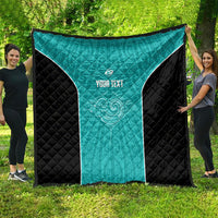 Custom New Zealand Stingray Oztag Quilt Tag Rugby Maori Pattern Teal Version LT14 - Polynesian Pride