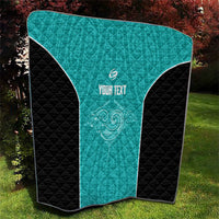Custom New Zealand Stingray Oztag Quilt Tag Rugby Maori Pattern Teal Version LT14 - Polynesian Pride