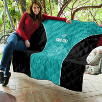 Custom New Zealand Stingray Oztag Quilt Tag Rugby Maori Pattern Teal Version LT14 - Polynesian Pride