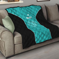 Custom New Zealand Stingray Oztag Quilt Tag Rugby Maori Pattern Teal Version LT14 - Polynesian Pride