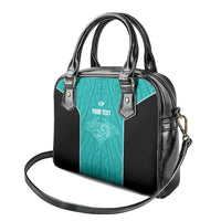 Custom New Zealand Stingray Oztag Shoulder Handbag Tag Rugby Maori Pattern Teal Version LT14 - Polynesian Pride