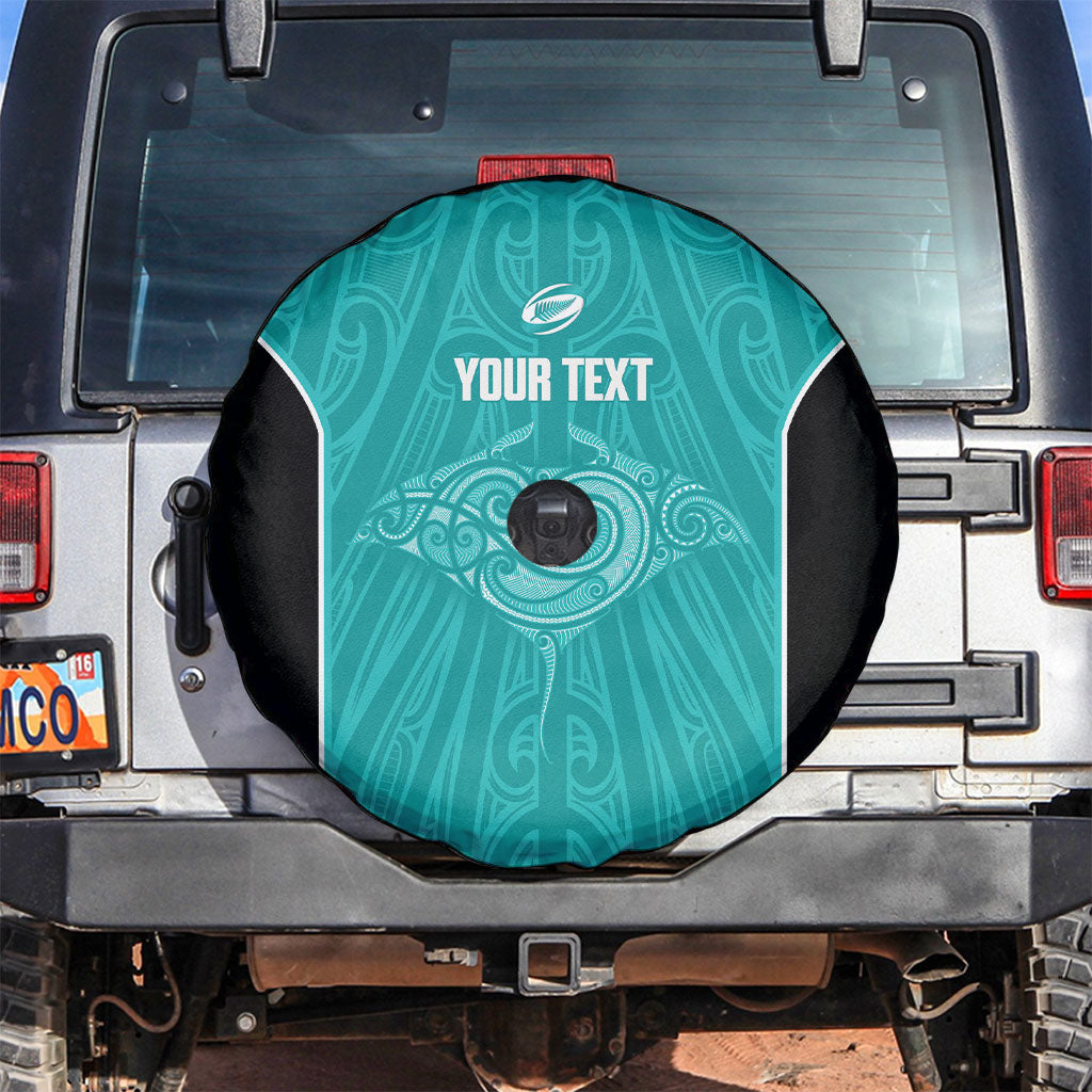 Custom New Zealand Stingray Oztag Spare Tire Cover Tag Rugby Maori Pattern Teal Version LT14 Teal - Polynesian Pride