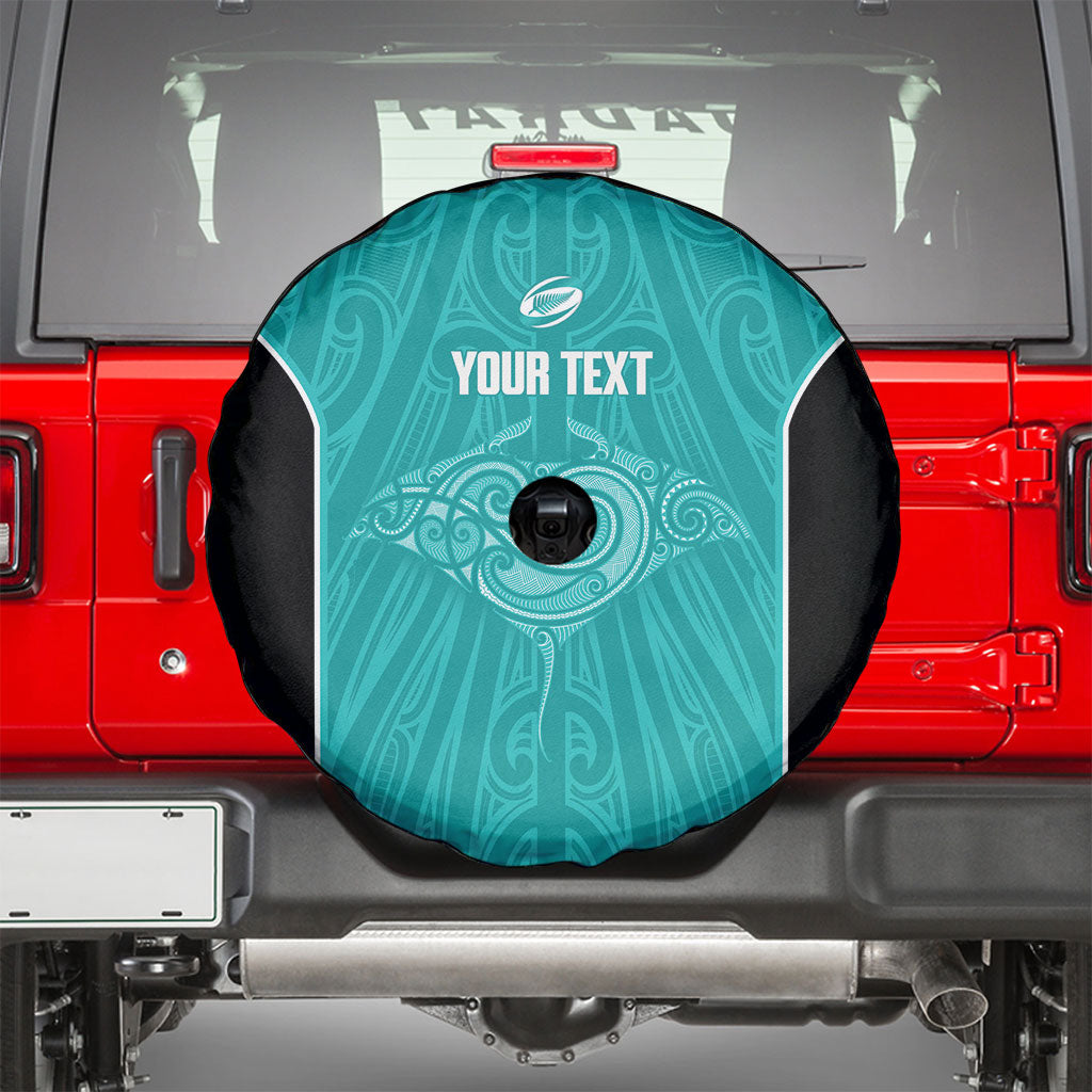 Custom New Zealand Stingray Oztag Spare Tire Cover Tag Rugby Maori Pattern Teal Version LT14 - Polynesian Pride