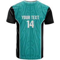 Custom New Zealand Stingray Oztag T Shirt Tag Rugby Maori Pattern Teal Version LT14 - Polynesian Pride
