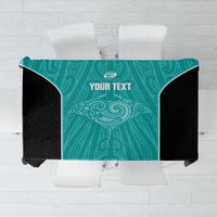 Custom New Zealand Stingray Oztag Tablecloth Tag Rugby Maori Pattern Teal Version LT14 Teal - Polynesian Pride