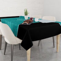 Custom New Zealand Stingray Oztag Tablecloth Tag Rugby Maori Pattern Teal Version LT14 - Polynesian Pride