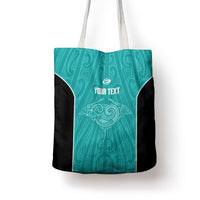 Custom New Zealand Stingray Oztag Tote Bag Tag Rugby Maori Pattern Teal Version LT14 - Polynesian Pride