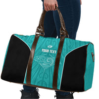 Custom New Zealand Stingray Oztag Travel Bag Tag Rugby Maori Pattern Teal Version LT14 - Polynesian Pride
