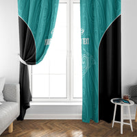 Custom New Zealand Stingray Oztag Window Curtain Tag Rugby Maori Pattern Teal Version LT14 - Polynesian Pride