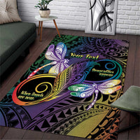 Personalized Polynesian Memorial Area Rug Dragonflies Appear When Angels Are Near LT14 Colorful - Polynesian Pride