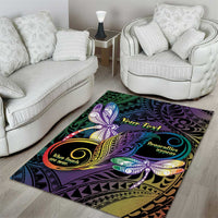 Personalized Polynesian Memorial Area Rug Dragonflies Appear When Angels Are Near LT14 - Polynesian Pride