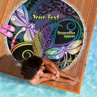 Personalized Polynesian Memorial Beach Blanket Dragonflies Appear When Angels Are Near LT14 - Polynesian Pride