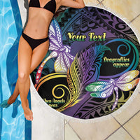 Personalized Polynesian Memorial Beach Blanket Dragonflies Appear When Angels Are Near LT14 - Polynesian Pride
