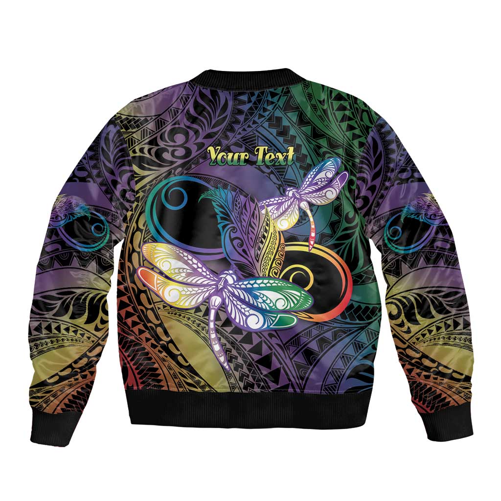 Personalized Polynesian Memorial Bomber Jacket Dragonflies Appear When Angels Are Near LT14 - Polynesian Pride