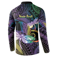 Personalized Polynesian Memorial Button Sweatshirt Dragonflies Appear When Angels Are Near LT14 - Polynesian Pride
