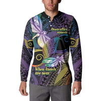 Personalized Polynesian Memorial Button Sweatshirt Dragonflies Appear When Angels Are Near LT14 - Polynesian Pride