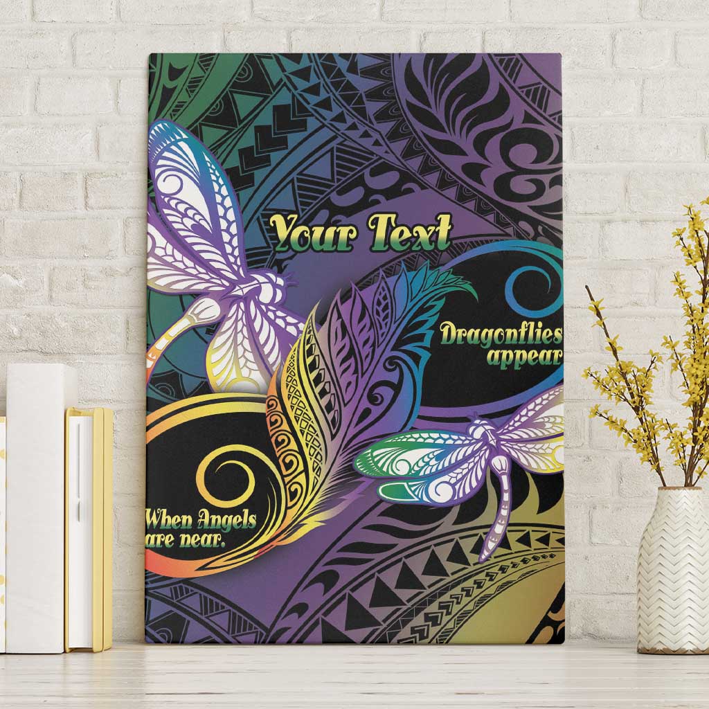 Personalized Polynesian Memorial Canvas Wall Art Dragonflies Appear When Angels Are Near LT14 Without Frame Colorful - Polynesian Pride