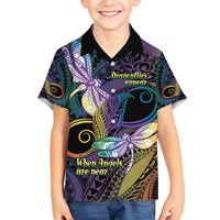 Personalized Polynesian Memorial Kid Hawaiian Shirt Dragonflies Appear When Angels Are Near LT14 Kid Colorful - Polynesian Pride
