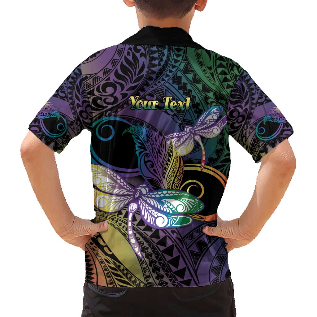 Personalized Polynesian Memorial Kid Hawaiian Shirt Dragonflies Appear When Angels Are Near LT14 - Polynesian Pride