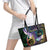 Personalized Polynesian Memorial Leather Tote Bag Dragonflies Appear When Angels Are Near