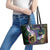 Personalized Polynesian Memorial Leather Tote Bag Dragonflies Appear When Angels Are Near